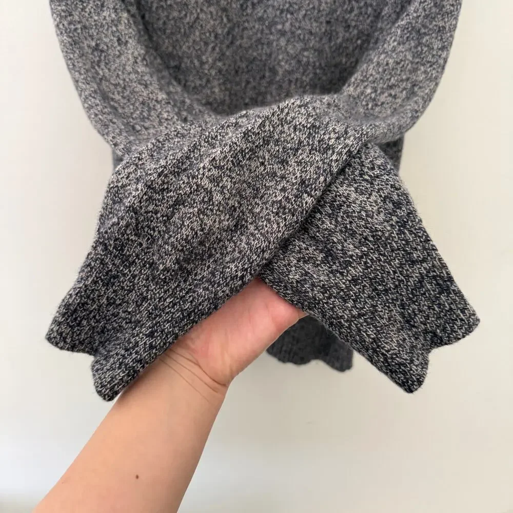 J. Crew Blue Marled Rugged Merino Wool Blend Shawl Collar Sweater Medium